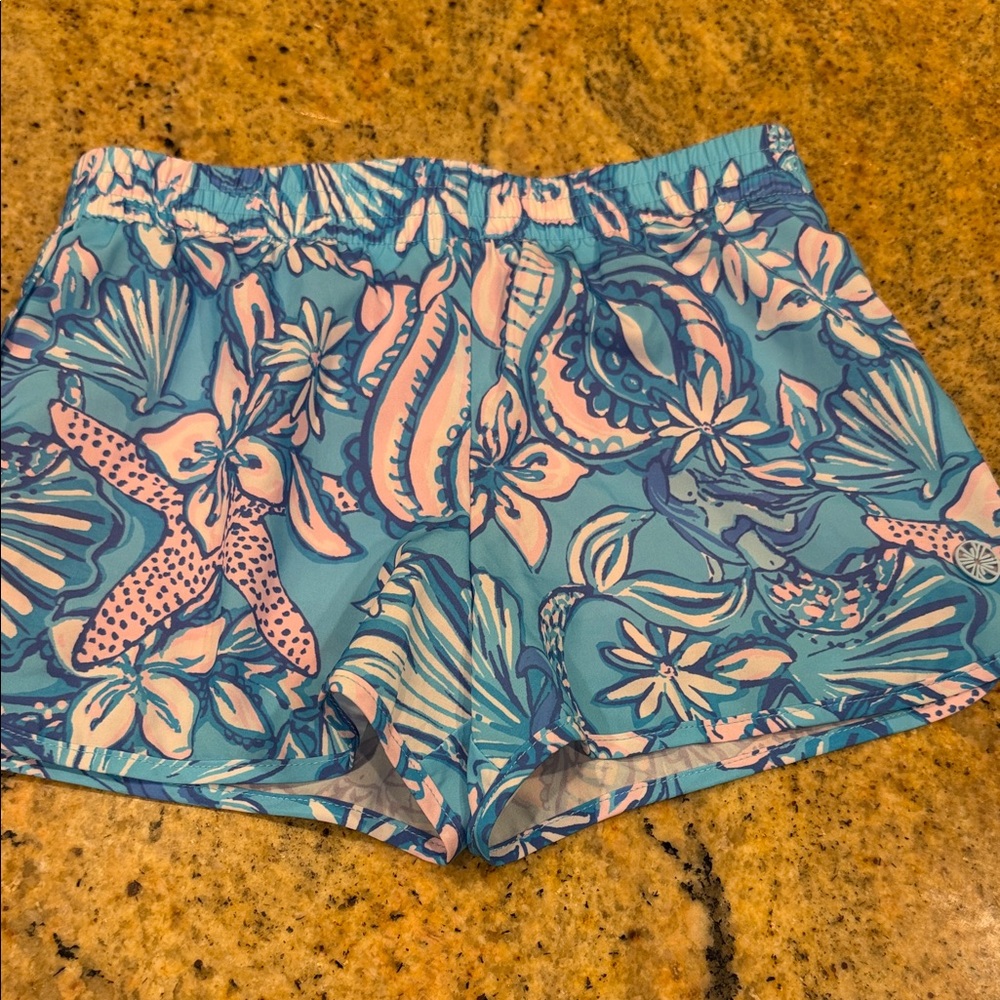 Lilly Pulitzer Blue & Pink Floral Print Girl’s Shorts